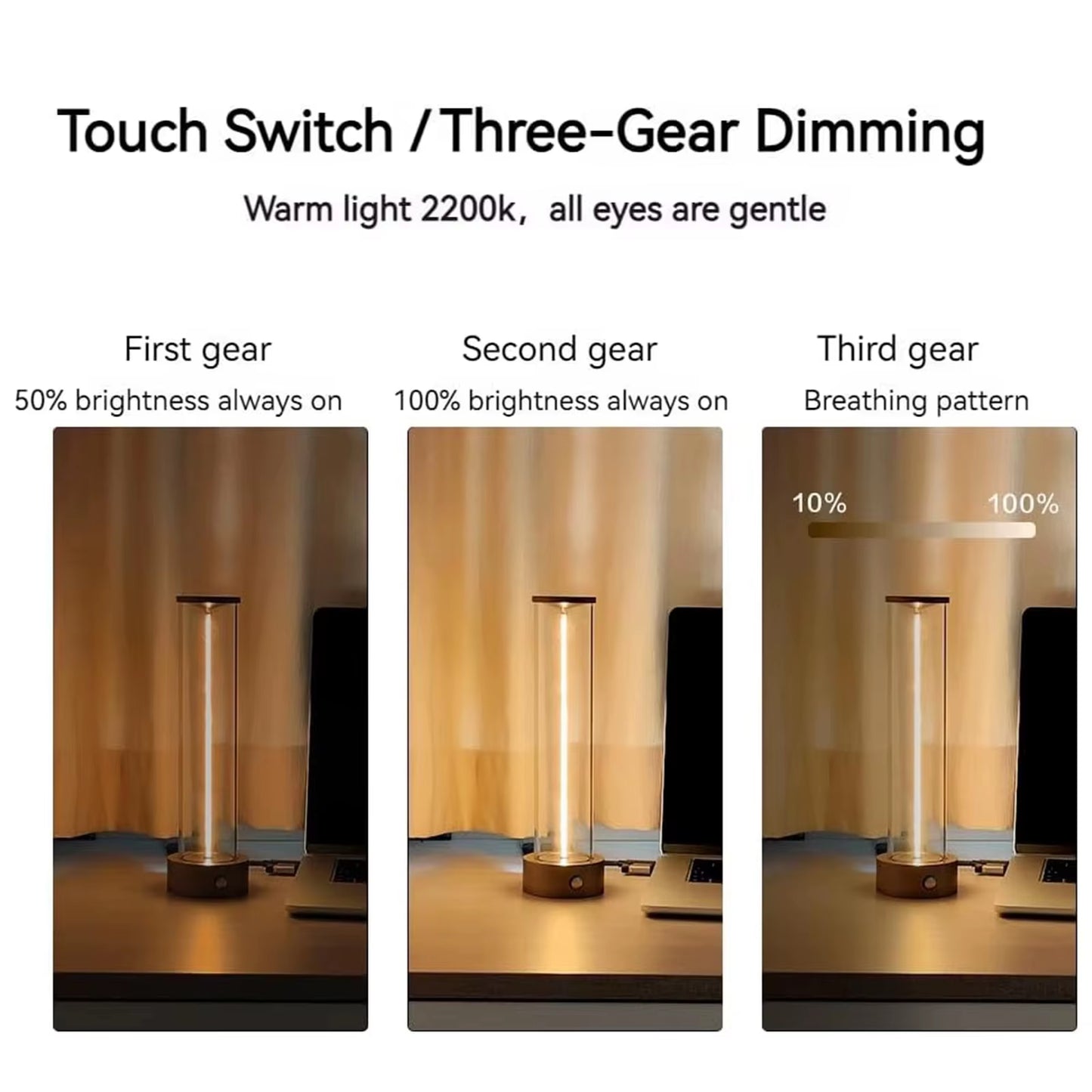 Lámpara LED Recargable de Mesa | Inalámbrica, con Base Magnética y Control Táctil 3 Niveles