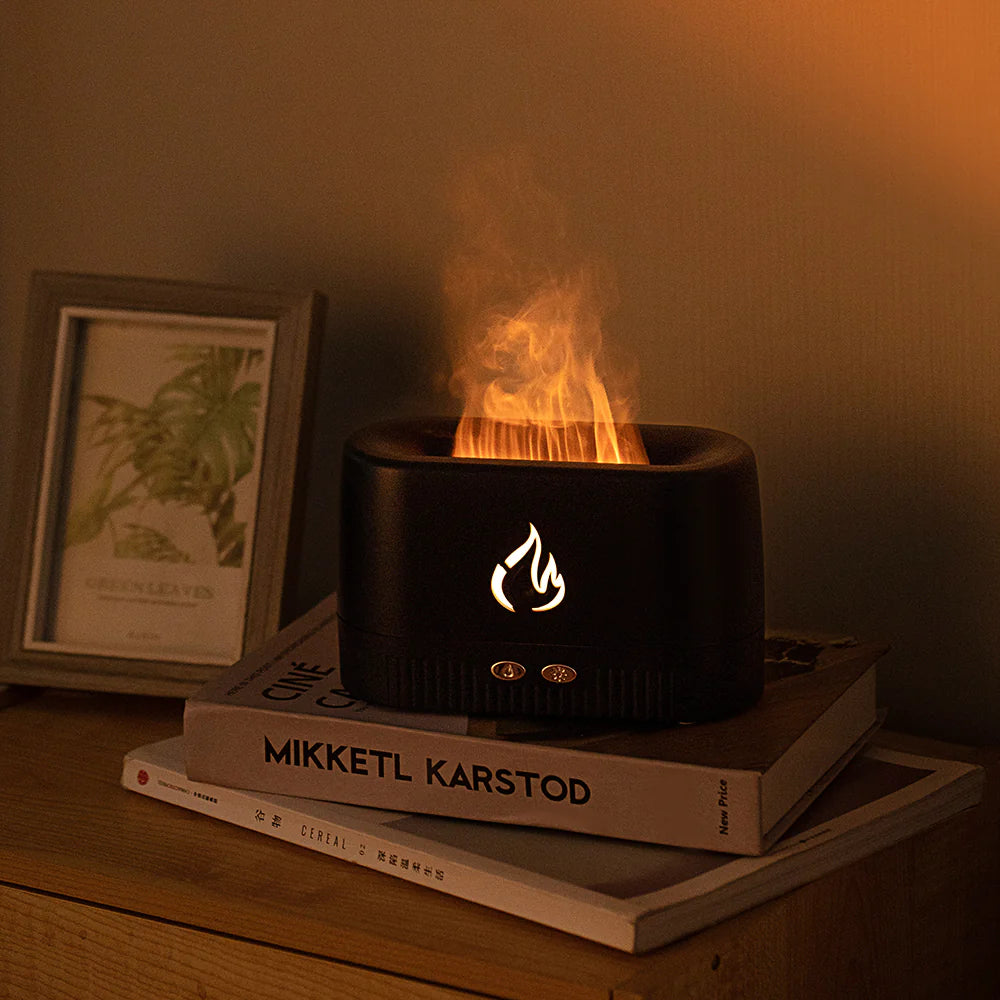 Difusor de Aroma Portátil | Humidificador y Atomizador con Efecto Llama